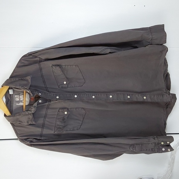 Old Navy Mens Vintage Dark Gray Pearl Snap Western Dress Shirt Sz.XXL - Picture 1 of 10